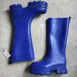 NWT H&M blue rubber boots size 10